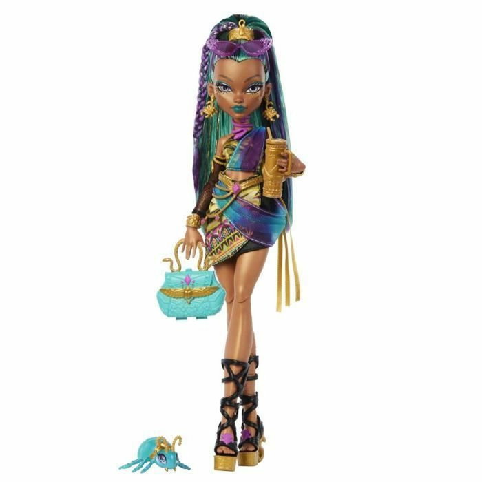 Mattel Monster High Muñeca Nefera De Nile con Lavish y 7 Accesorios