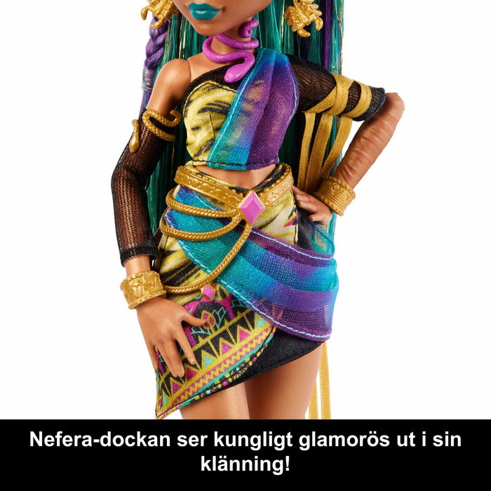 Mattel Monster High Muñeca Nefera De Nile con Lavish y 7 Accesorios