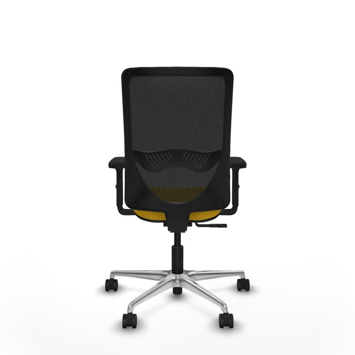 PIQUERAS Y CRESPO Silla de oficina Zulema con mecanismo Sincro, Similpiel Amarillo y Malla Negro