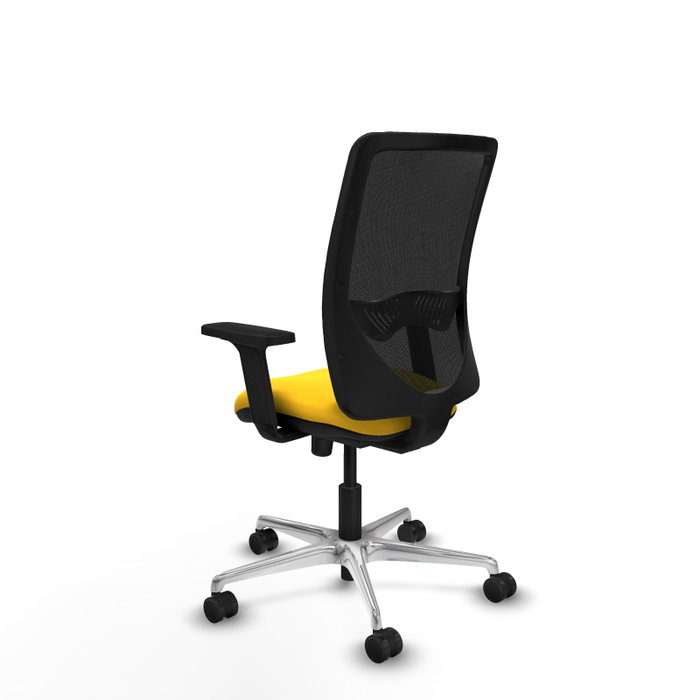 PIQUERAS Y CRESPO Silla de oficina Zulema con mecanismo Sincro, Similpiel Amarillo y Malla Negro