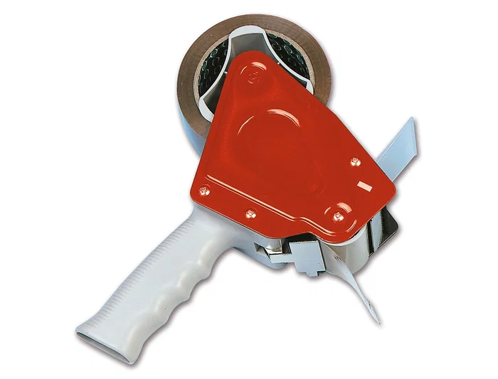 Q-connect Portarrollo para Embalaje con 2 Cintas Adhesivas Marrón de 66 m x 50 mm, Ancho 50 mm