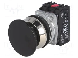 PROMET Interruptor de presión 30mm Negro NC + NA