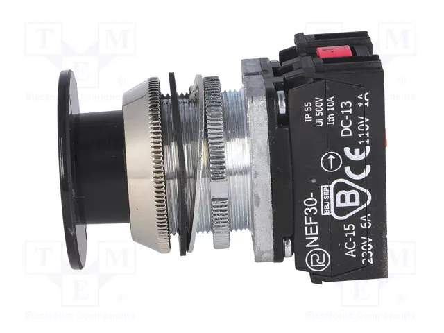 PROMET Interruptor de presión 30mm Negro NC + NA PROMET Interruptor de presión 30mm Negro NC + NA