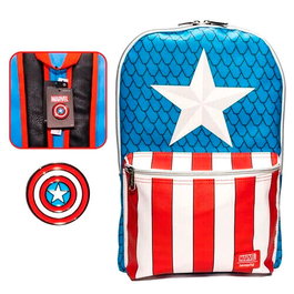 Loungefly Mochila + Pin Capitán América Marvel 45cm