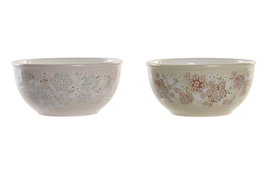 DKD Home Decor Cuencos Ivy&daisy 2022 Surtidos Verde y Beige 600ml