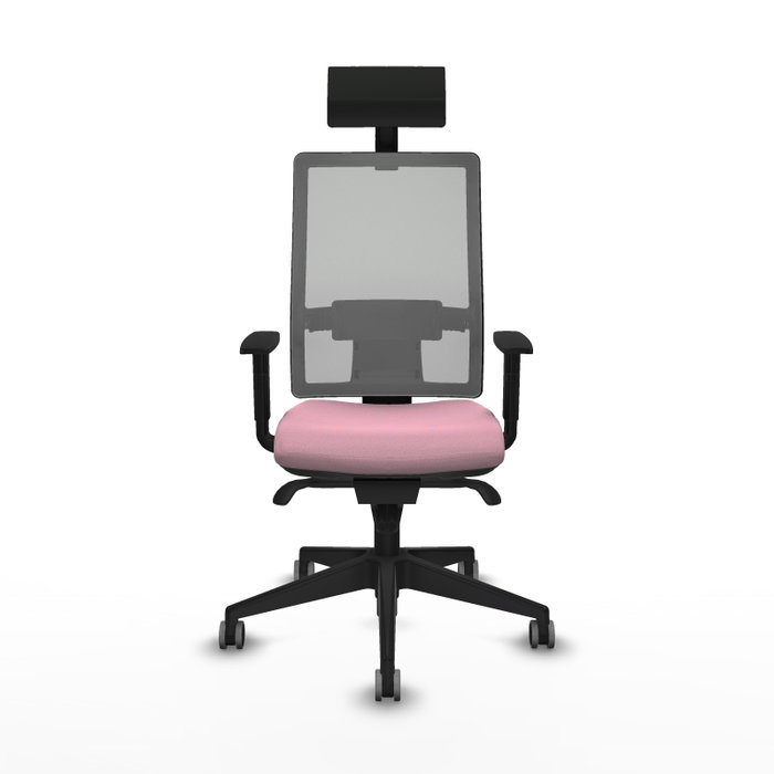 PIQUERAS Y CRESPO Silla de oficina Horna Rosa y Gris con mecanismo Sincro PIQUERAS Y CRESPO Silla de oficina Horna Rosa y Gris con mecanismo Sincro