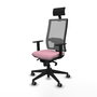 PIQUERAS Y CRESPO Silla de oficina Horna Rosa y Gris con mecanismo Sincro
