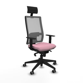 PIQUERAS Y CRESPO Silla de oficina Horna Rosa y Gris con mecanismo Sincro