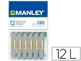 Manley Lápices de Cera Unicolor Gris N.72 Caja de 12 Unidades
