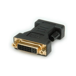 ROLINE Adapter DVI-I a VGA, DVI-I Macho a VGA Hembra, Negro, Adaptador de Monitor