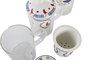 DKD Home Decor Blue red bird Taza para Infusiones de Porcelana y Cristal, 300ml, 8 x 14.5 x 12 cm (6 Unidades)