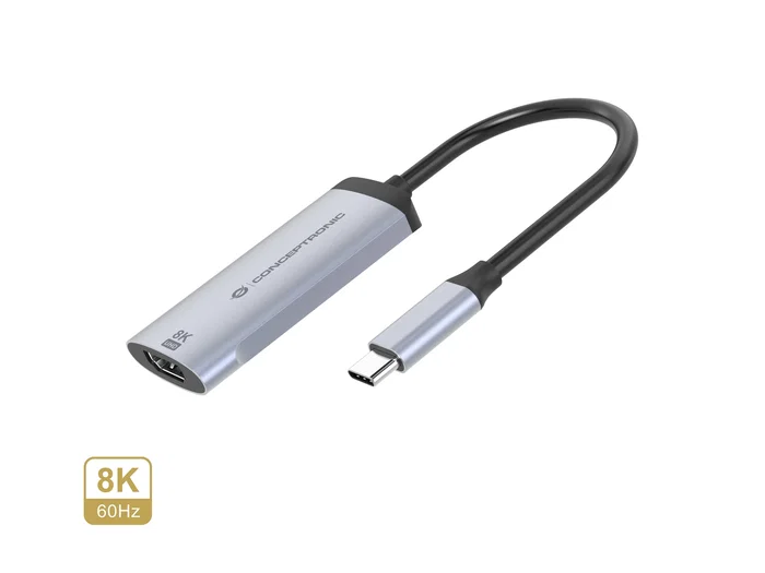Conceptronic Adaptador USB-C a HDMI 2.1 ABBY23G 8K 60Hz Plata Conceptronic Adaptador USB-C a HDMI 2.1 ABBY23G 8K 60Hz Plata