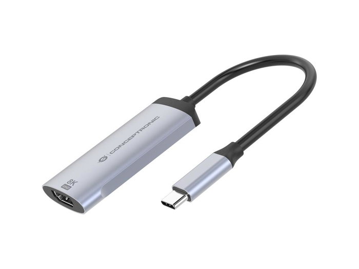 Conceptronic Adaptador USB-C a HDMI ABBY23G Gris Aluminio 8K 60Hz USB 3.2 Gen 1 HDMI 2.1