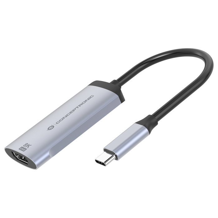 Conceptronic Adaptador USB-C a HDMI 2.1 ABBY23G 8K 60Hz Plata Conceptronic Adaptador USB-C a HDMI 2.1 ABBY23G 8K 60Hz Plata