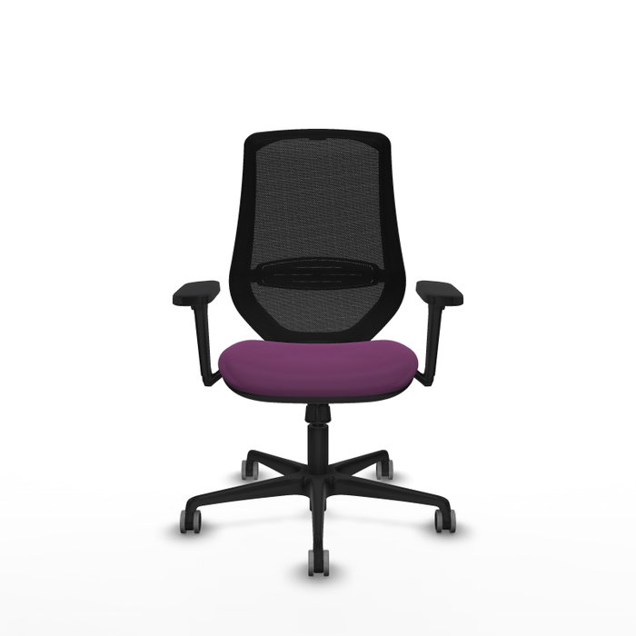 PIQUERAS Y CRESPO Silla de oficina Mardos con mecanismo Sincro, Morado y Negro