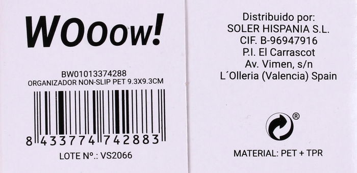Wooow Organizador Non-Slip Pet 9,3 cm x 9,3 cm x 4 cm (24 Unidades)