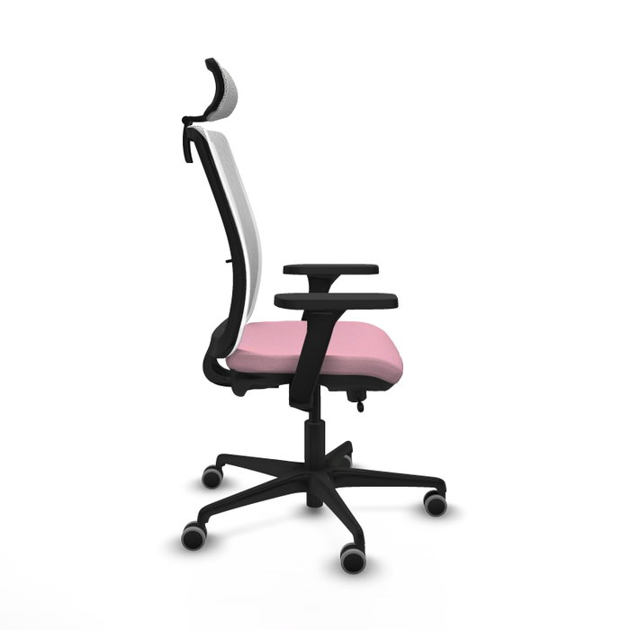 PIQUERAS Y CRESPO Silla de oficina Haches con mecanismo Sincro/Traslack Rosa y Blanco