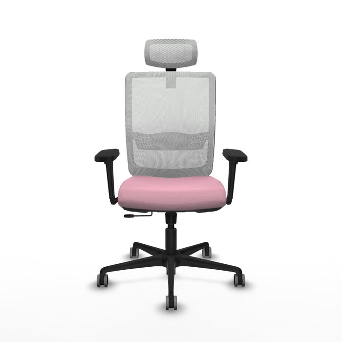 PIQUERAS Y CRESPO Silla de oficina Haches con mecanismo Sincro/Traslack Rosa y Blanco