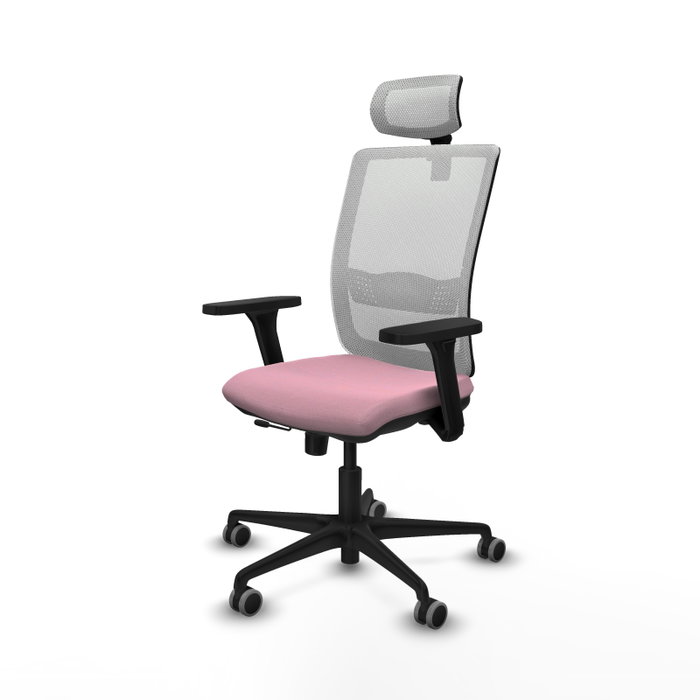 PIQUERAS Y CRESPO Silla de oficina Haches con mecanismo Sincro/Traslack Rosa y Blanco