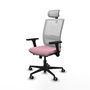 PIQUERAS Y CRESPO Silla de oficina Haches con mecanismo Sincro/Traslack Rosa y Blanco