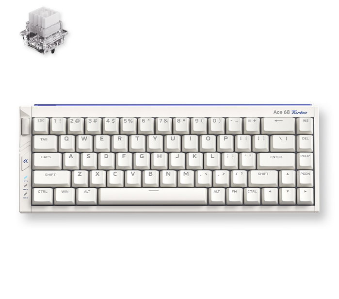 Mchose HW-Ace68 Turbo-6 Teclado Gaming Mecánico 68 Teclas RGB Cable USB-C Blanco Mchose HW-Ace68 Turbo-6 Teclado Gaming Mecánico 68 Teclas RGB Cable USB-C Blanco