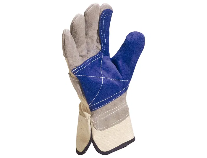 Deltaplus Guantes Docker Serraje Vacuno Reforzado Gris-Azul Talla 10 EN388: 4223X