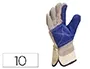 Deltaplus Guantes Docker Serraje Vacuno Reforzado Gris-Azul Talla 10 EN388: 4223X