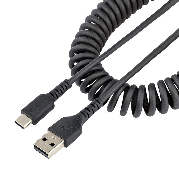 StarTech.com 1M USB A To C Charging Cable, Coiled Heavy Duty Fast Charge StarTech.com 1M USB A To C Charging Cable, Coiled Heavy Duty Fast Charge