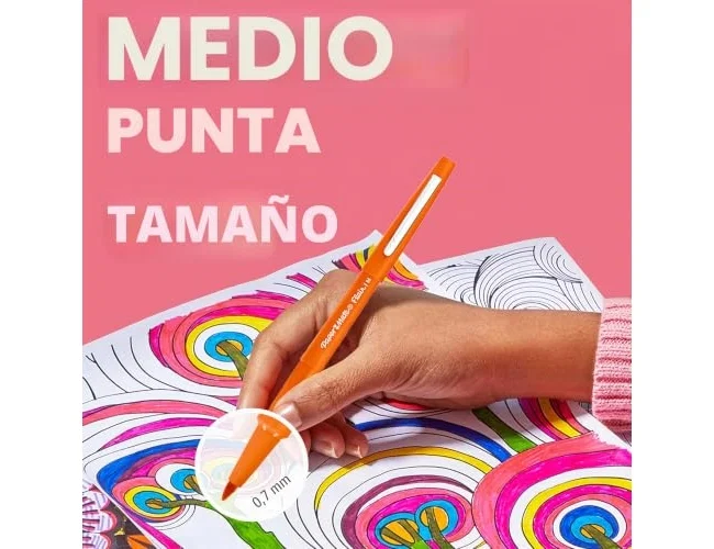 Paper Mate Flair Original Rotuladores de punta de fibra, 12 unidades, colores surtidos