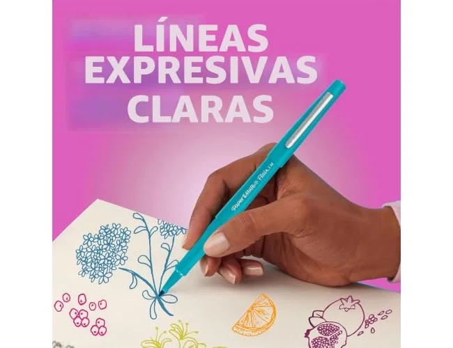 Paper Mate Flair Original Rotuladores de punta de fibra, 12 unidades, colores surtidos