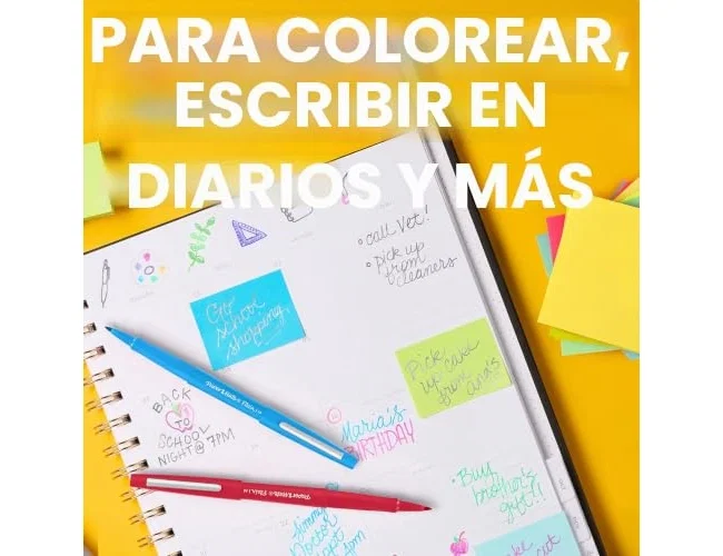 Paper Mate Flair Original Rotuladores de punta de fibra, 12 unidades, colores surtidos