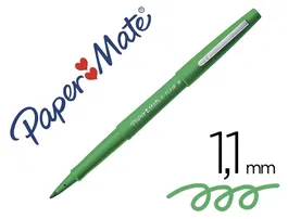 Papermate Rotulador Flair Original Punta Fibra Verde Mediana Tinta No Traspasa Papel Resistente Borrones 12 Unidades