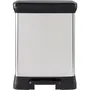 Curver Cubo de basura rectangular DECO BIN 50L Gris metalizado 39 x 29 x 51 cm CUR3253922164245