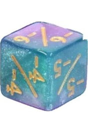 Sas Trade Invaders Dado D6 Modificador Negativo Azul Rosa Brillante
