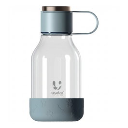 Asobu Botella de Tritan con Cuenco para Perros de 1,5 Litros Azul