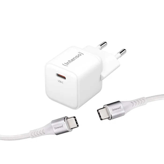 Intenso Kit Cargador GaN W30C con Cable USB-C Blanco Intenso Kit Cargador GaN W30C con Cable USB-C Blanco