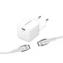 Intenso 7803042 Cargador GaN USB-C 30W Blanco - Carga Rápida, Cable USB-C a USB-C 1.5m Incluido, Universal, Enchufe EU