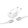 Intenso Cargador de pared GAN W30C con cable USB-C, Blanco