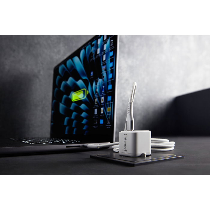 Intenso Cargador de pared GAN W30C con cable USB-C, Blanco Intenso Cargador de pared GAN W30C con cable USB-C, Blanco