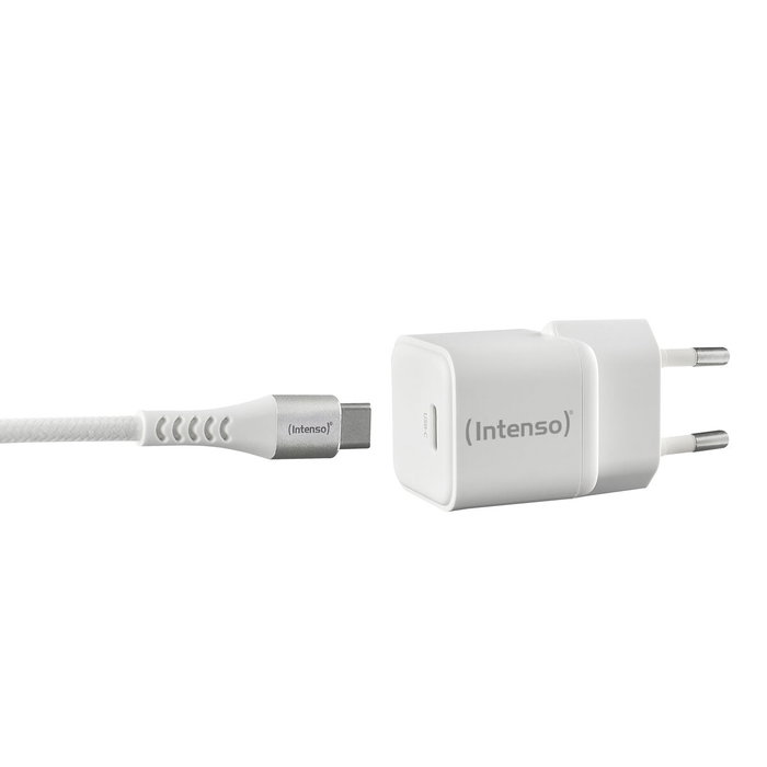 Intenso Cargador de pared GAN W30C con cable USB-C, Blanco Intenso Cargador de pared GAN W30C con cable USB-C, Blanco