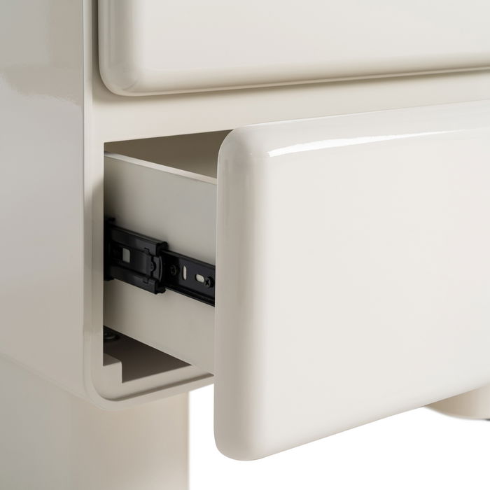 Mesita Lacado Crema Dm Dormitorio 56,50 X 42,50 X 56,50 cm