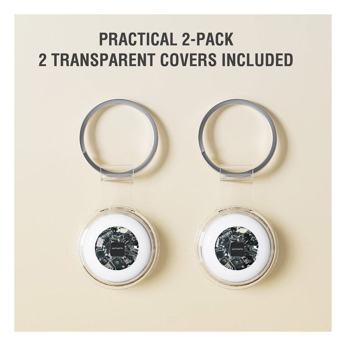 4smarts Buscador de Localización SkyTag Lucid, Set de 2, Blanco, Resistente al Agua y Polvo IP65, Bluetooth 5.3, Batería CR2032 Reemplazable, Compatible con iOS