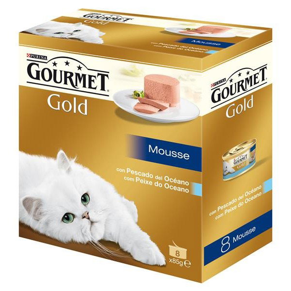 Purina Gourmet Gold Mousse Pescado Océano 24x85g