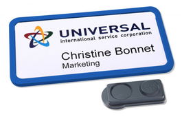 Avery 4839B-L Caja 10 Portanombres Placa Identificativa Azul Con Imán Extra Fuerte 37x75 mm