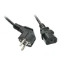 Lindy 30337 Cable de Alimentación IEC C13 a Enchufe Schuko CEE7/7 Angular, 5m, Negro