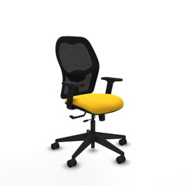 PIQUERAS Y CRESPO Silla de oficina Alocén Malla Negra y Similpiel Amarillo