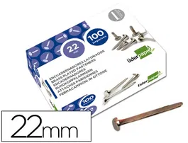 Liderpapel Encuadernadores Niquelados N.4 Metal 22 mm Caja de 100 Unidades