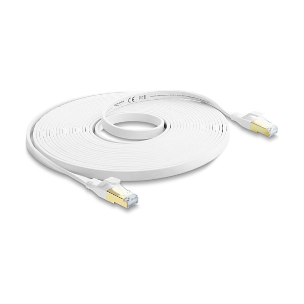 DeLOCK Cable de red plano RJ45 Cat.8.1 U/FTP de 7,5 m Blanco