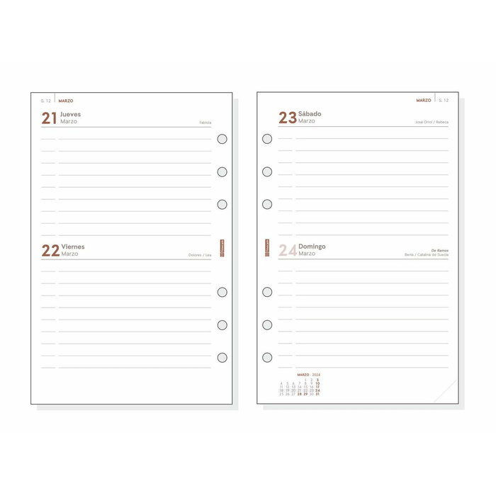 Finocam Recambio Agenda Anual Open 500 2Dp 117x181 mm R597 2024