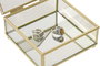 DKD Home Decor Joyero de Metal y Cristal con Lazo Transparente